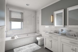White Bathroom in Long Island Country House
